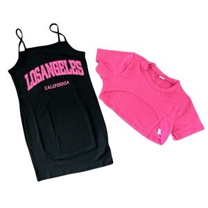 Los Angeles Dress with Crop Top Set, Casual Mini‎ Dress, Size 10Y